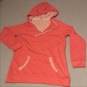 Hoodie with lace detail